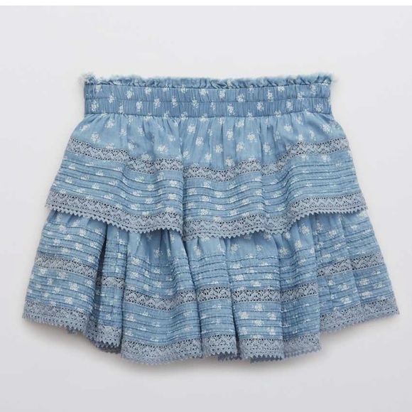 aerie blue rock n ruffle skirt size xs SOLD - Picture 2 of 4
